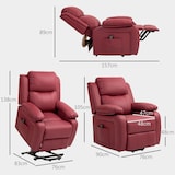 thumbnail of HOMCOM Poltrona Alzapersona Reclinabile con Telecomando Rosso