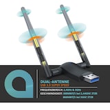thumbnail of Aplic WLAN-Stick, WIFI Dongle USB 3.0, 1200 MBit/s Dual Band 2,4 + 5 Ghz externe Antennen