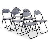 thumbnail of Klappstuhl 6er-Set, klappbarer Gästestuhl, gepolstert, leicht und bequem, Belastbarkeit 100 kg, Grau/Schwarz, Raburg Paul