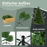 thumbnail of DELUKE® Weihnachtsbaum künstlich 160cm [Inkl. Lichterkette] Nordfichte -  Spritzguss | Tannenbaum naturgetreu inkl. Baumständer