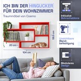 thumbnail of Wandregal Rot Bücherregal Holz Hängeregal Schweberegal
