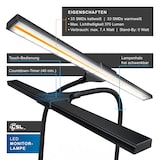 thumbnail of CSL Klemmleuchte, LED Monitorlampe, Bildschirmlampe mit Dimmfunktion, Monitor Leuchte / Lampe, Screenbar dimmbar, 3 Lichtfarben, schwenkbar