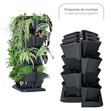 thumbnail of Prosperplast - Cascade Garden verticale kunststof plantenbak in antraciet kleur 68,5x19x54,6 cm