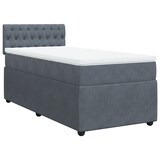 thumbnail of vidaXL Boxspringbett mit Matratze Dunkelgrau 90x190 cm Samt