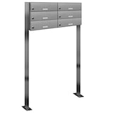 thumbnail of AL Briefkastensysteme 6 Fächer Premium Edelstahl Stand Briefkasten Anlage für Post A4 modern, robust, wetterfest, Artikelnummer: 132V6DZS2