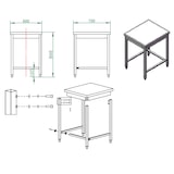 thumbnail of Mesa de trabajo acero inoxidable EASYLINE 850 x 700 x 600 mm 10124 Vaiotec