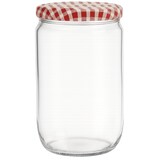 thumbnail of Confituurpot Jampot Inmaakpot met geruite schroefdeksel van 540 ml – 8.5 x 8.5 x 15 cm - 12 stuks