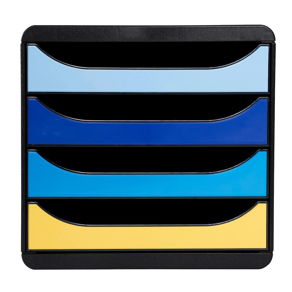 Exacompta 3104202D BEE BLUE, Schubladenbox mit 4 Schubfächern BIG BOX - Farben sortiert