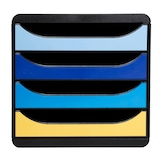 thumbnail of Exacompta 3104202D BEE BLUE, Schubladenbox mit 4 Schubfächern BIG BOX - Farben sortiert