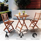 thumbnail of YOEVU -Set de Madera de Acacia 3 piezas, 1 Mesa y 2 Sillas Plegables, Conjunto de Jardín Compacto y Duradero, Ideal para Terrazas, Balcones y Patio