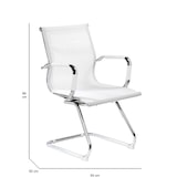 thumbnail of Dmora Bürostuhl Dgoldon, Wartezimmerstühle mit Armlehnen, Ergonomischer Wartezimmerstuhl, 62x54h89 cm, Weiß