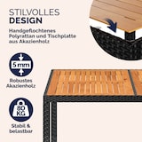 thumbnail of CASARIA® Polyrattan Gartenmöbel Set 150x90cm Esstisch Akazie Schwarz