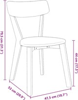 thumbnail of vidaXL Esszimmerstühle 2 Stk. Weiß Massivholz Gummibaum