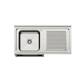 thumbnail of Gasfrit – Lavello sottobanco con 1 vasca e 1 sgocciolatoio,  industriale, in acciaio inox, 1200 x 600 x 850 mm.