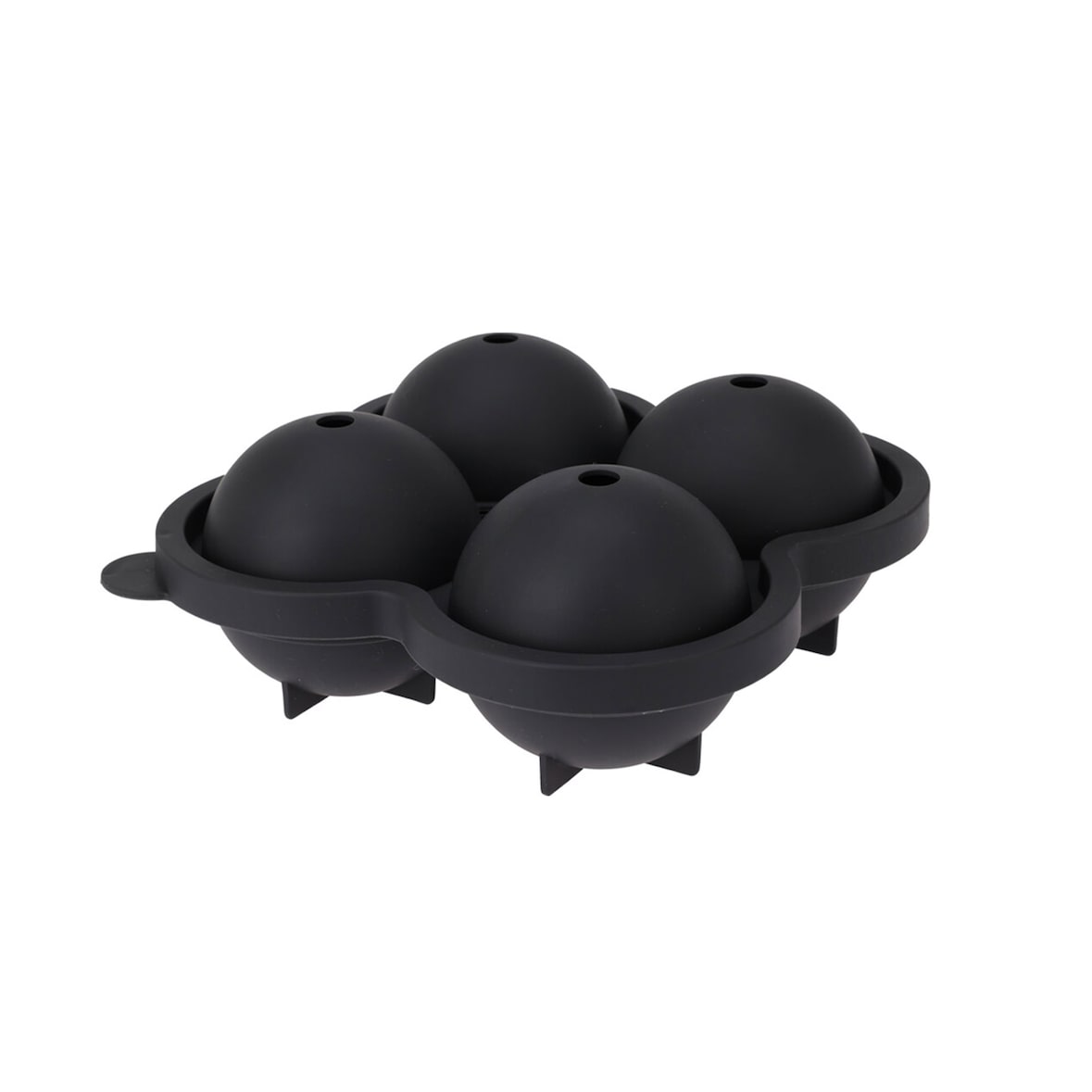 WellHome - Bandeja para fazer bolas de gelo 4 bolas de TPE cinza 16x15x7cm