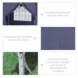 thumbnail of Outsunny carpa plegable 6x3x2,7 m cenador de jardín con 4 paneles 4 ventanas 2 puertas con cremallera 1 bolsa anti-UV y 12 orificios de drenaje
