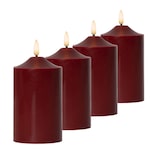 thumbnail of LED Kerzenset Adventskerzen Weihnachten 3D Flamme Echtwachs Timer rot 4 Stück