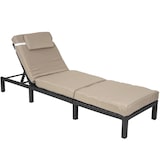 thumbnail of Lettino prendisole in poly-rattan HWC-A51, lettino relax da giardino ~ Premium antracite, cuscini crema