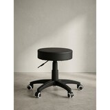 thumbnail of Büro- und Kosmetikhocker mit Leder-Optik, 360° drehbar, höhenverstellbar 44-55 cm, stabil. Schwarz, 50x50x55 cm | Kadima Design