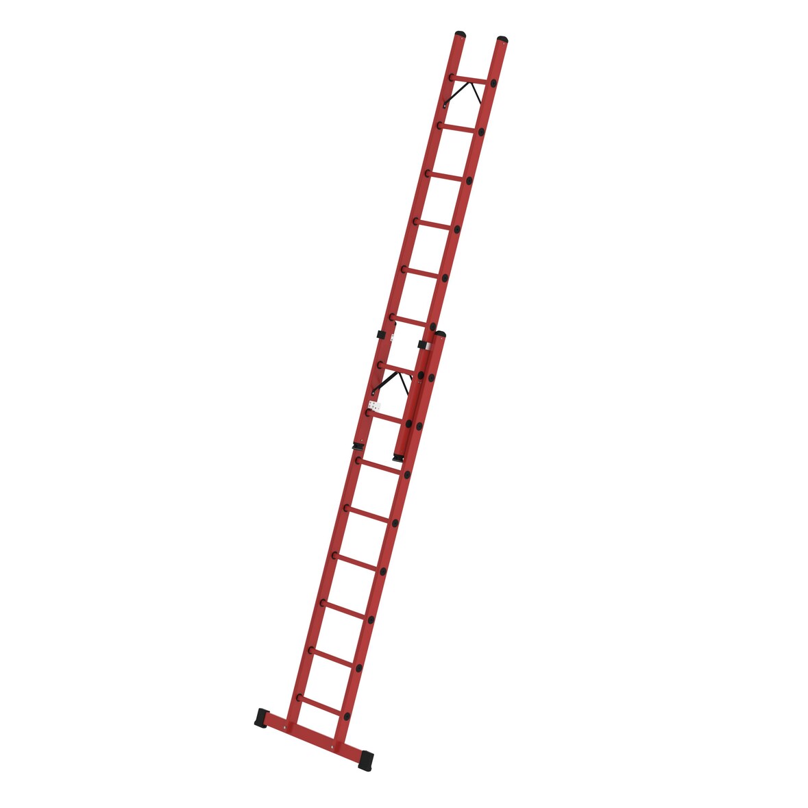 PROREGAL Sprossen-Schiebeleiter 2-teilig GFK mit Standard-Traverse 2x8 Sprossen