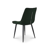 thumbnail of Lot de 2 chaises de salle à manger en velours vert foncé – Assise rembourrée confortable – Pieds en métal noir