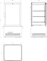 thumbnail of 4-seitige Glas-Kühlvitrine für Backwaren weiß 69 lt 0 +12 °C 45,6x41x96,9h cm