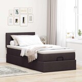 thumbnail of vidaXL Ottoman-Bett mit Matratze & LEDs Dunkelbraun 90x190 cm Stoff