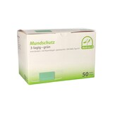 thumbnail of 50 Medi-Inn® Mundschutz Type IIR, 3-lagig 9 cm x 17,5 cm grün mit Nasenbügel, zum Binden