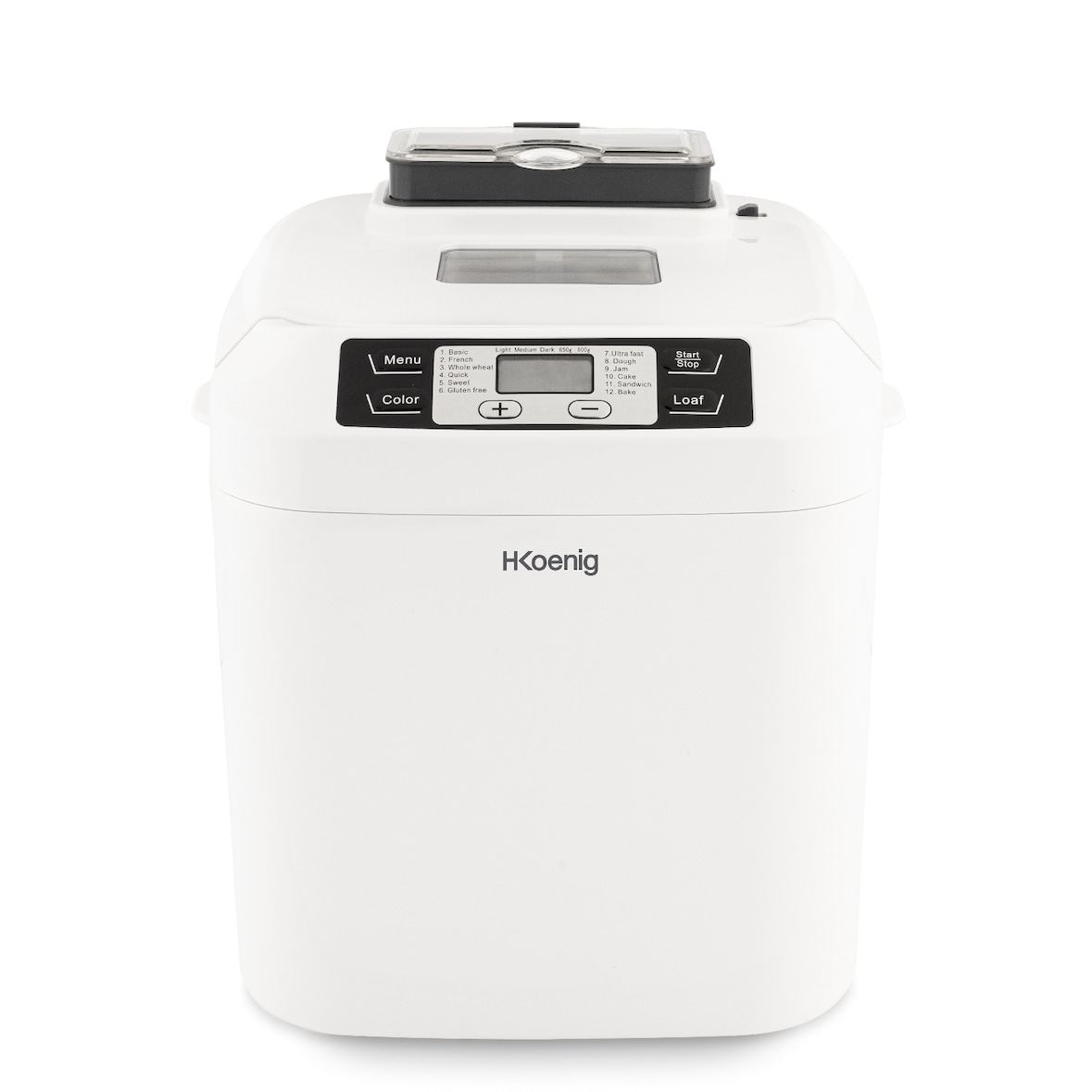 Máquina de fazer pão H.Koenig BAKE340 com sementes, 12 programas