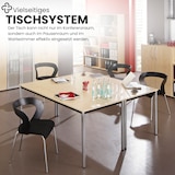 thumbnail of bümö Multifunktionstisch Buche, Tisch 160 x 80 cm, Tischfuß vierkant in schwarz - einfacher Tisch, Besprechungstisch System D-Serie, Konferenztisch,