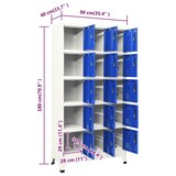 thumbnail of vidaXL Lockerkast 90x40x180 cm staal grijs en blauw