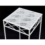 thumbnail of DanDiBo Blumenhocker Weiß Metall Eckig 70 cm Blumenständer 96314 L Beistelltisch Blumensäule Modern Pflanzenständer Pflanzenhocker