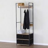 thumbnail of Max Home Armário aberto em madeira e aço 2 gavetas para tecido 60x40x175 cm