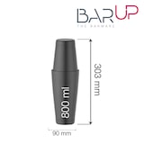 thumbnail of HENDI Tin-on-Tin Boston Shaker, BarUp, 0,8L, Schwarz, ⌀90mm