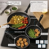 thumbnail of BERGNER - Set 3 padelle Ø16/20/24cm in alluminio pressato colore grigio metallizzato con Set 3 coltelli in acciaio inossidabile con supporto magnetico