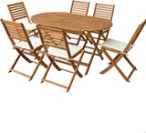 thumbnail of Set muebles de terraza mesa y sillas madera acacia Aktive