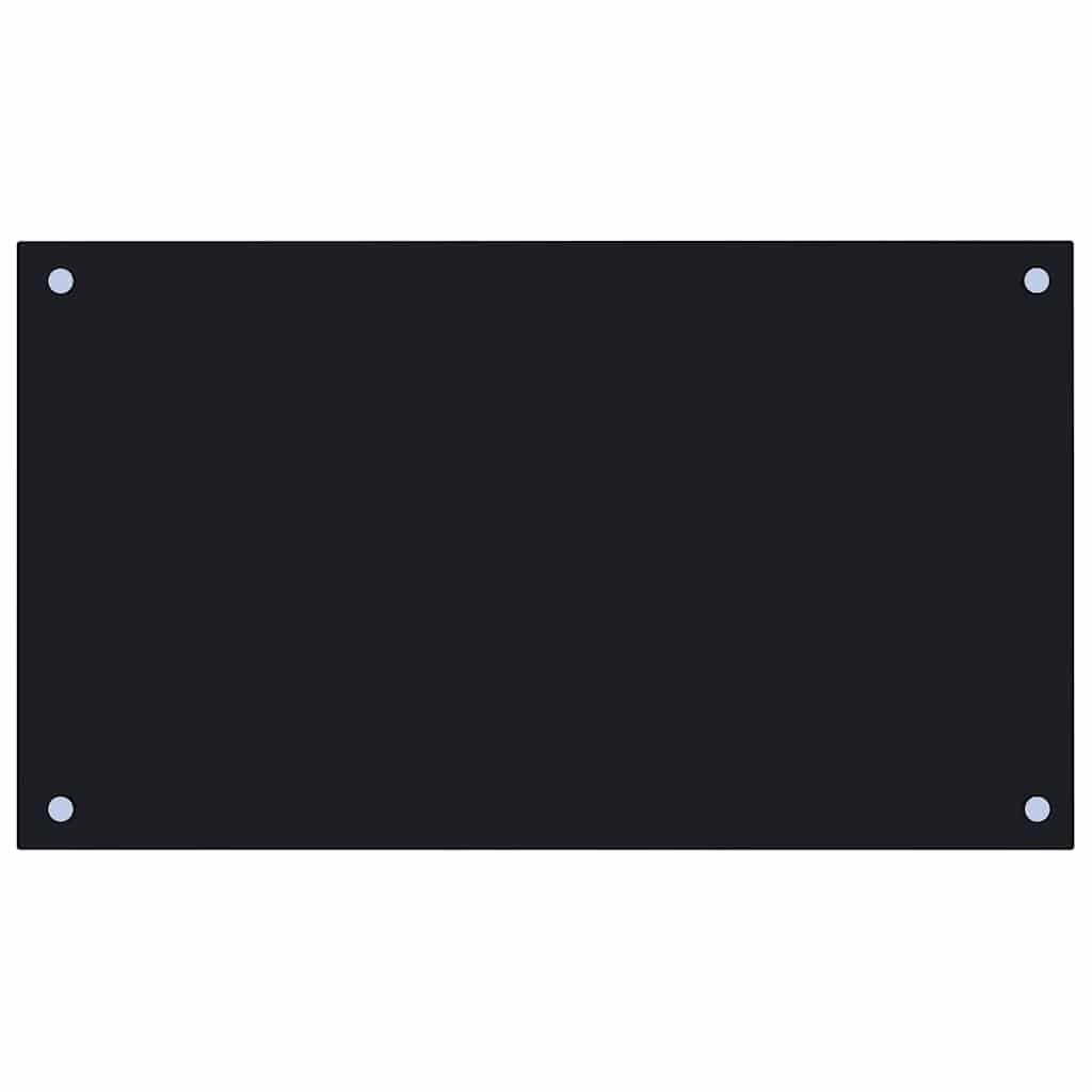 vidaXL Küchenrückwand Schwarz 70x40 cm Hartglas