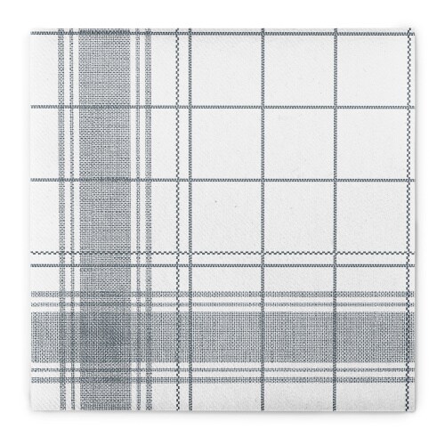 Mank Serviette Airlaid Nadeem in Grau, 40 x 40 cm, 50 Stück - Leinenstruktur Gitterstreifen Linien