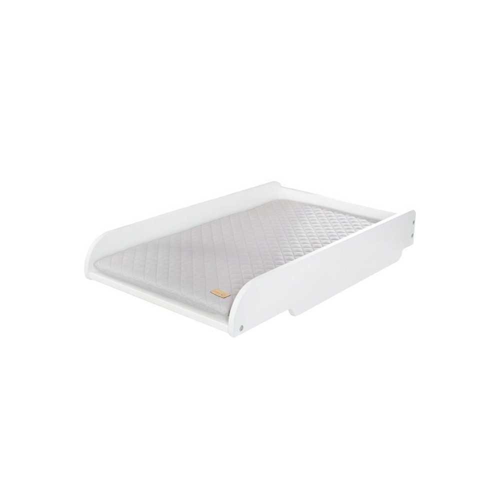 Plan à langer à poser sur lit Roba Style bois peint blanc Matelas gris 49 x 82 x 14 cm ROBA