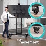 thumbnail of ONKRON AluminiumTV Ständer rollbar für 40-70 Zoll bis 45,5 kg, höhenverstellbar, VESA 100x100 bis 600x400, Schwarz TS1551-B