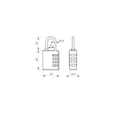 thumbnail of Cadenas à combinaison Compact 04, 4 chiffres, intérieur, anse haute  acier, 40mm, noir - THIRARD