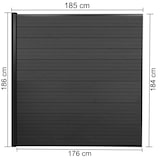 thumbnail of WPC-Sichtschutz Sarthe, Windschutz Zaun, Alu-Pfosten ~ Erweiterungselement, 1,85m anthrazit