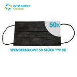 thumbnail of emissimo OP-Maske Mundschutz, Typ IIR Maske 3-lagig medizinischer Mundschutz EN 14683 schwarz  50 Stück
