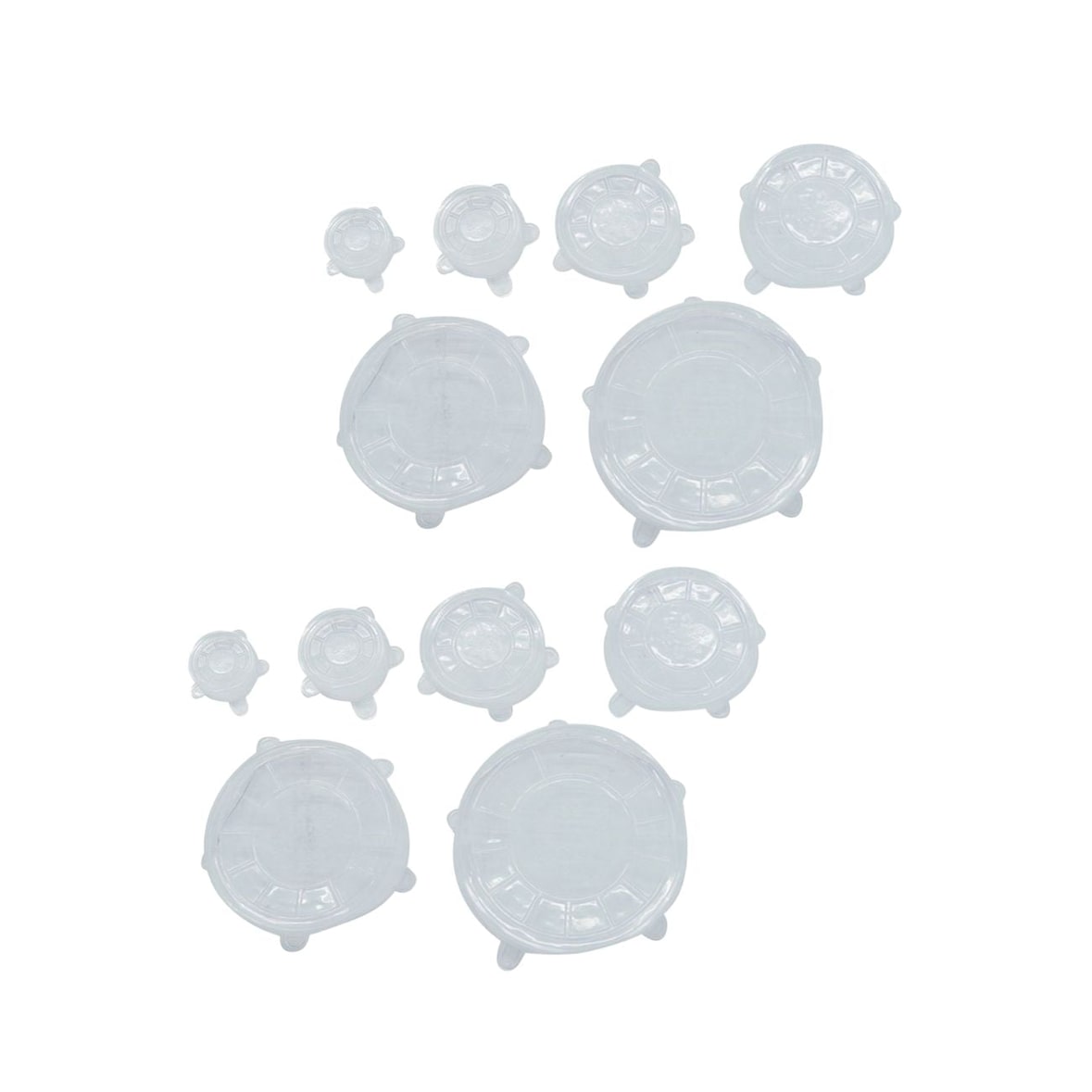 Set di 12 coperchi estensibili in silicone per alimenti, da 6 a 20 cm, Fackelmann Basic