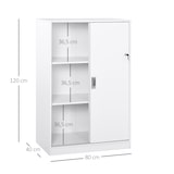 thumbnail of Armario de Oficina con 2 Puertas Correderas y 3 Estantes 80x40x120 cm Blanco