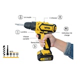 thumbnail of Perceuse Visseuse 14.4V + 2 Batteries Lithium 2Ah + Coffret 32 Embouts + Chargeur et Mallette VITO