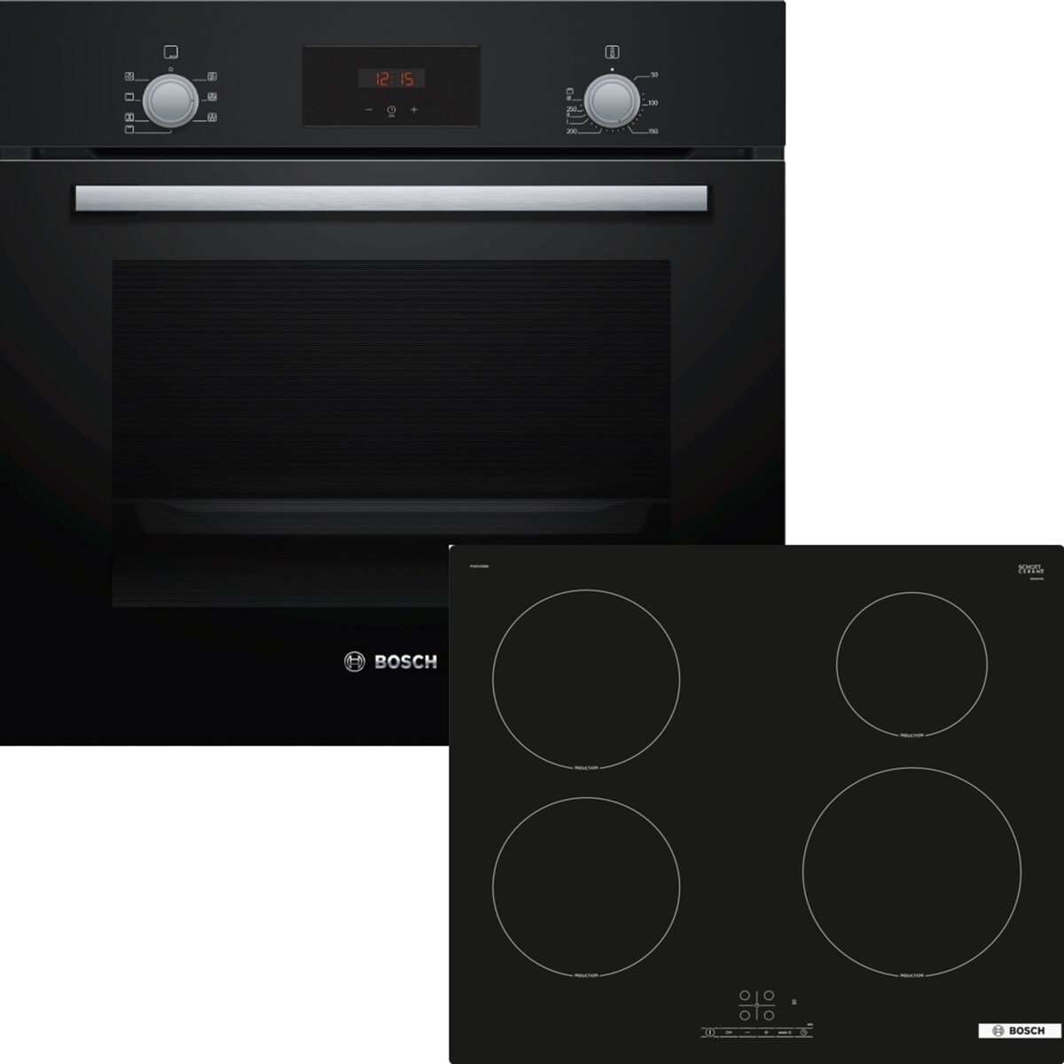 Bosch Einbau-Backofen-Set, HBF133BA0 + PUE61RBB6E, Einbau-Backofen, Induktionskochfeld HBD234FB65