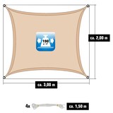 thumbnail of 2x3m Sonnensegel Rechteckig Wasserdicht - Sonnenschutz Segel Set mit Befestigung