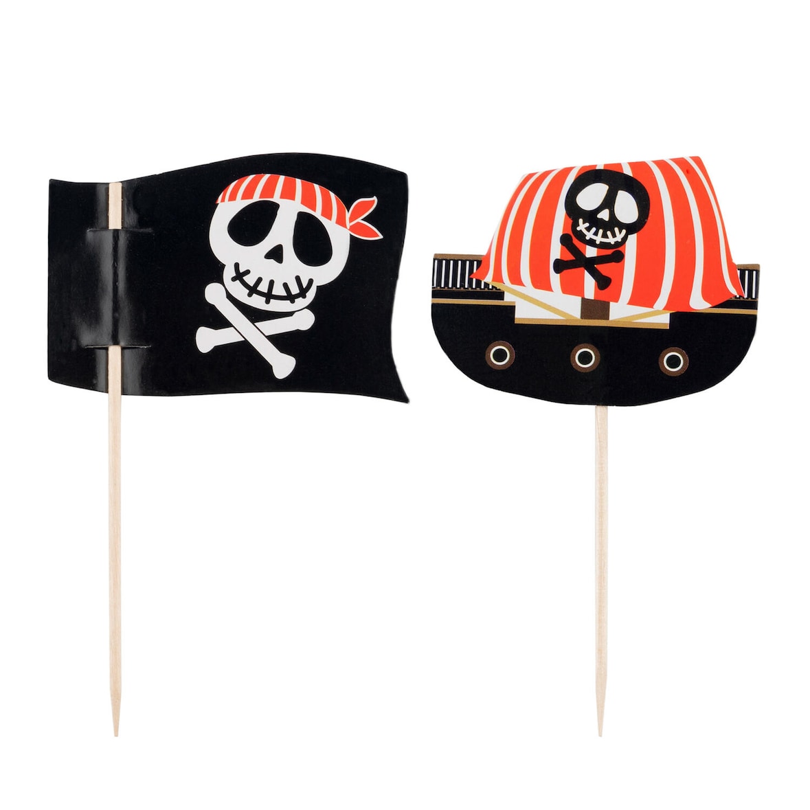 100x Deko-Picker "Pirat" 10cm