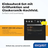 thumbnail of Exquisit Einbauherdset EHE157-UBZ-020-Set schwarz | 59 l Garraumvolumen | 7 Backprogramme | Kochfeld mit Rahmen | Grill | Umluft | Energieklasse A
